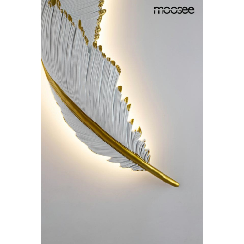 MOOSEE lampa ścienna PIÓRKO  biała / złota