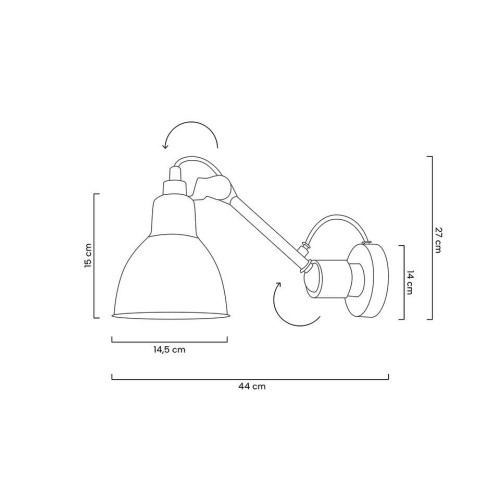 MOOSEE lampa ścienna FRANK czarna