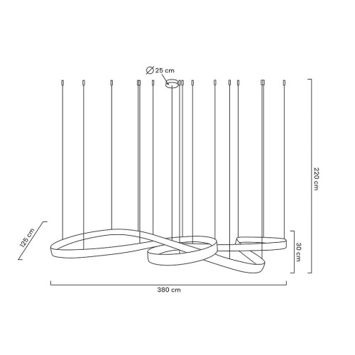 MOOSEE lampa wisząca WAVE 380 chrom