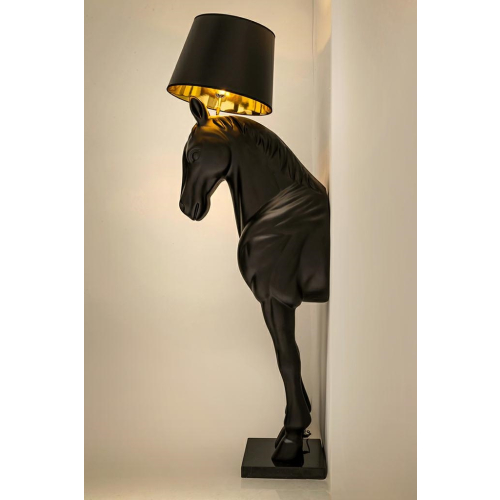 MOOSEE lampa podłogowa KOŃ HORSE STAND    M czarna - włókno szklane
