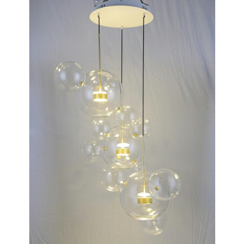 MOOSEE lampa wisząca CAPRI DISC 3 złota   - 180 LED, aluminium, szkło