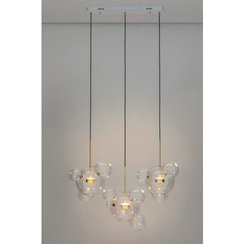 MOOSEE lampa wisząca CAPRI LINE 3 złota   - 180 LED, aluminium, szkło