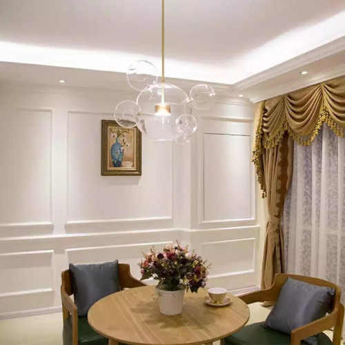 MOOSEE lampa wisząca CAPRI 6 złota - 60   LED, alumiumium, szkło