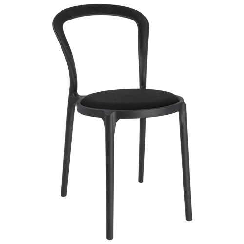 Krzesło SLIM czarne - polipropylen,  tkanina
