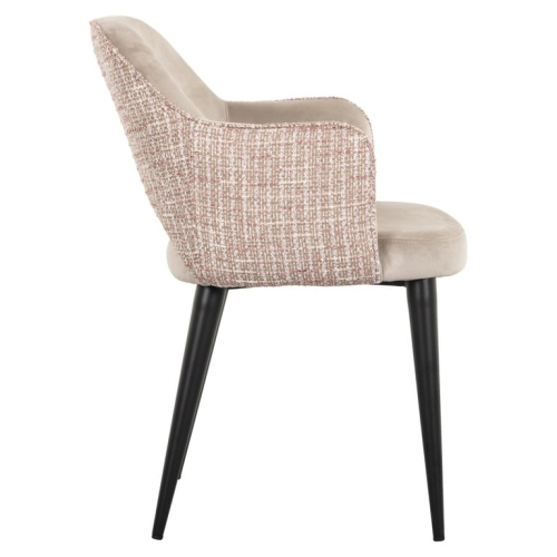 RICHMOND krzesło GIOVANNA beżowy welur    / trendy róż