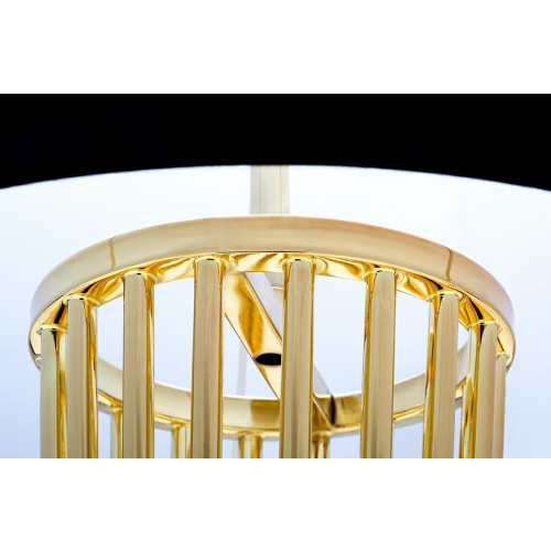 Lampa podłogowa HOLMES złota z czarnym kloszem -  metal