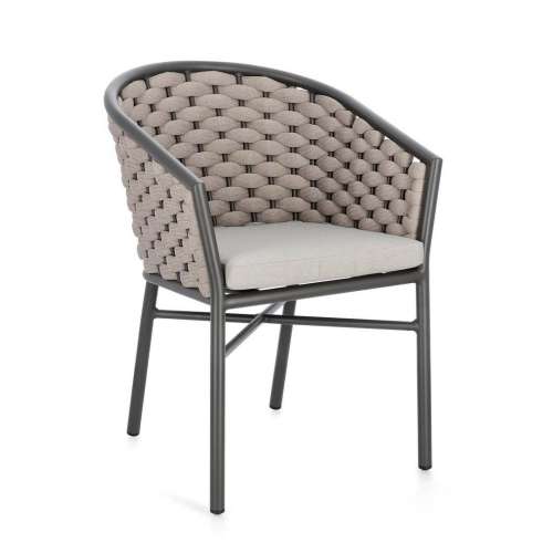 BIZZOTTO krzesło ogrodowe MARGALIDA       antracyt / beż