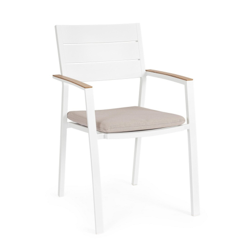 BIZZOTTO krzesło ogrodowe ZELMAR białe