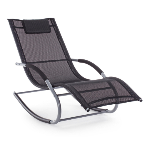 BIZZOTTO leżak bujany ogrodowy ROGER      czarny