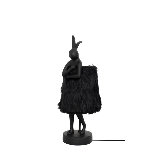 KARE lampa stołowa RABBIT FUR 50 cm       czarna / złota