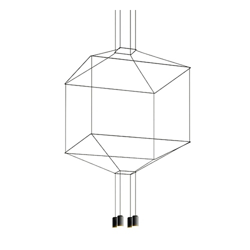 Lampa wisząca FLUSSO 4 czarna
