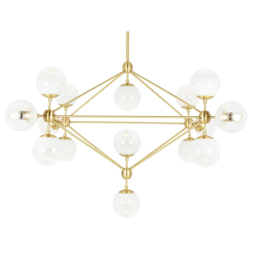 Lampa wisząca PLANETARIO 15 GOLD złota - klosze szronione