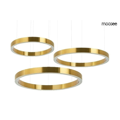 MOOSEE lampa wisząca RING 40 + 60 + 80    złota na jednej podsufitce