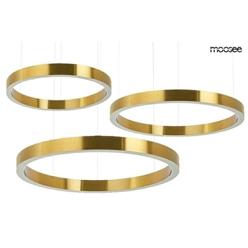 MOOSEE lampa wisząca RING 60 + 80 + 100   złota na jednej podsufitce