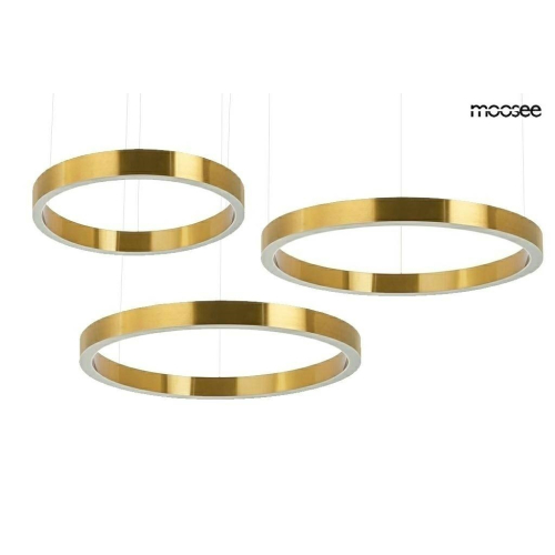 MOOSEE lampa wisząca RING 60 + 80 + 80    złota na jednej podsufitce