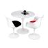 Stół TULIP MARBLE 90 CARRARA biały - blat okrągły marmurowy, metal