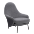 Fotel LOBBY TEDDY szary - stal nierdzewna, czarny opal
