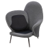 Fotel LOBBY TEDDY szary - stal nierdzewna, czarny opal