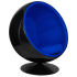 Fotel BALL BLACK niebieski