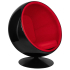 Fotel BALL BLACK czerwony