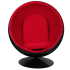 Fotel BALL BLACK czerwony