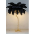Lampa podłogowa TIFFANY 175 czarna  mosiądz / naturalne pióra