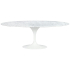 Stół TULIP ELLIPSE MARBLE CARRARA biały - blat owalny marmurowy, metal