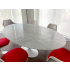 Stół TULIP ELLIPSE MARBLE CARRARA biały - blat owalny marmurowy, metal