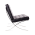 Sofa dwuosobowa BARCELON czarna - włoska skóra naturalna, stal