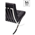MODESTO sofa dwuosobowa BARCELON czarna - ekoskóra, stal polerowana