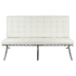 Sofa dwuosobowa BARCELON PRESTIGE PLUS  biała - włoska skóra naturalna, stal
