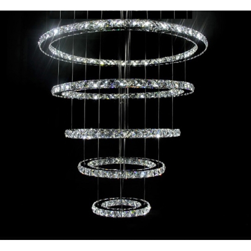 Żyrandol kryształowy RING 90x80x70x60x50cm