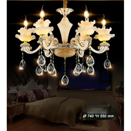 Żyrandol kryształowy 6 ramienny 74cm - A001