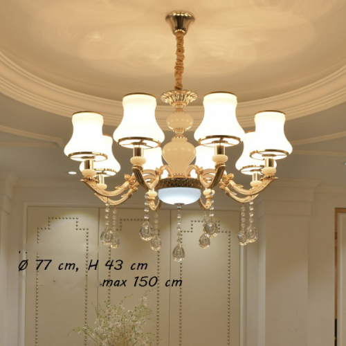 Żyrandol kryształowy 8 ramienny 77cm - A012