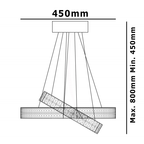 Żyrandol kryształowy RING 45cm -K003