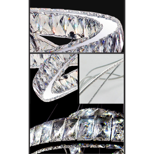 Żyrandol kryształowy ring 70x50 cm LED 60W – gruby ring K065 gruby pierścień
