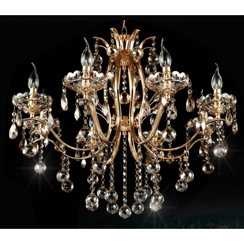 Żyrandol kryształowy ŚWIECZNIK 6 Złoty HIT K099