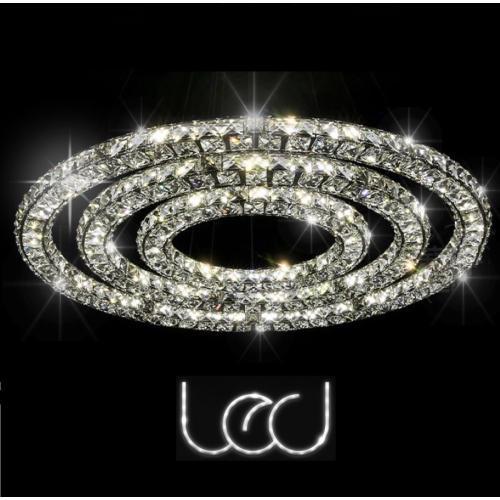 Żyrandol kryształowy RING 70x50x30cm 3 boki w kryształach K112