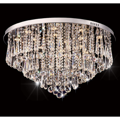 Żyrandol kryształowy RING 70cm pilotem K124