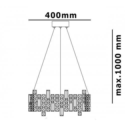 Żyrandol kryształowy wiszący 40x100cm - K182