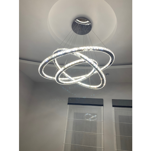 Lampa kryształowa ring z pilotem K220 100x80x60