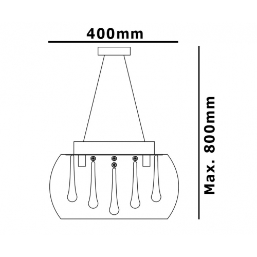 Lampa szklana - 40cm   L037
