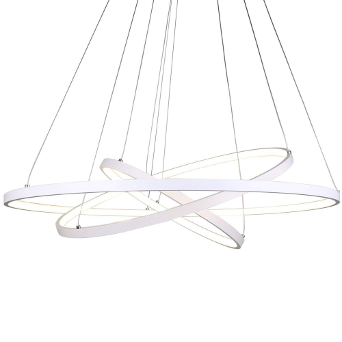 biała lampa ring