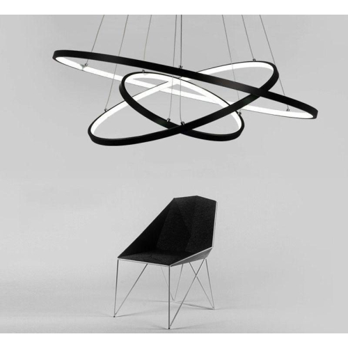 lampa led czarna ring