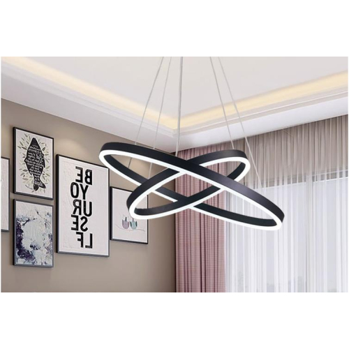 czarna lampa ring