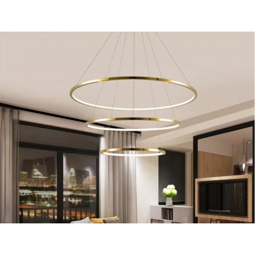 Złota lampa sufitowa Ring LED 80x60x40cm 127W L121