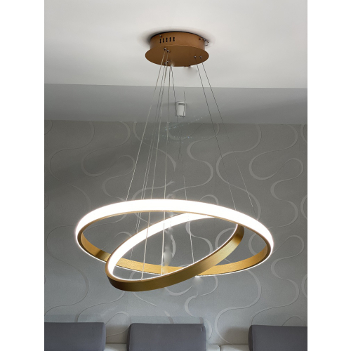Złota wisząca lampa LED ring 80cm 88Watt L131