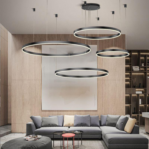 duża nowoczesna lampa sufitowa ring