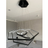 Czarna lampa wisząca sześciokąt 80cm 120Watt L133