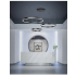 Czarna lampa ring LED L136 w dużym salonie